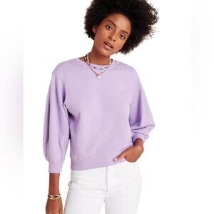 AGOLDE Thora Sweatshirt Purple French Terry Crewneck Balloon Sleeve M